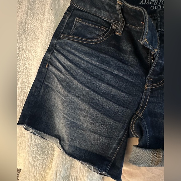 AEO American Eagle Denim Cutoff Shorts in Super Stretch Like New AEO Denim Cafe - Picture 8 of 11